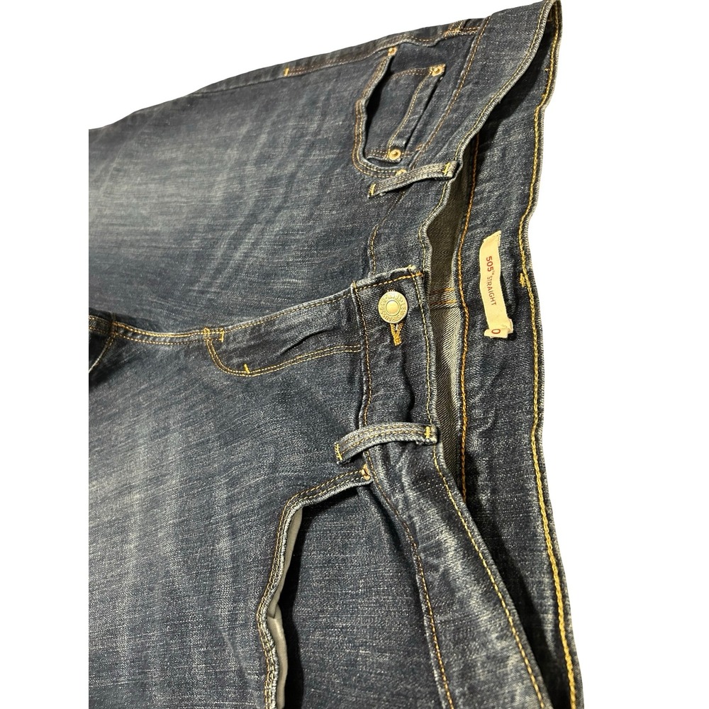 Levis 505 Straight Leg Jeans Womens 30 Dark Wash Blue Denim 15505-0111 - Picture 2 of 8